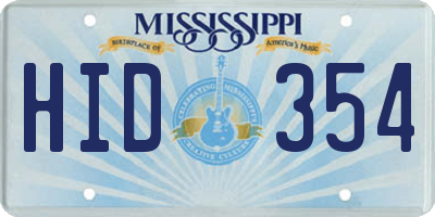 MS license plate HID354