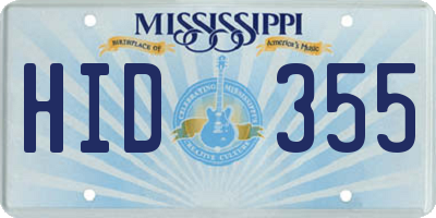 MS license plate HID355