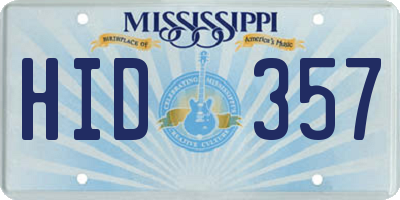 MS license plate HID357