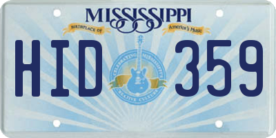 MS license plate HID359