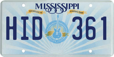 MS license plate HID361