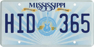 MS license plate HID365