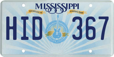 MS license plate HID367