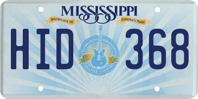 MS license plate HID368
