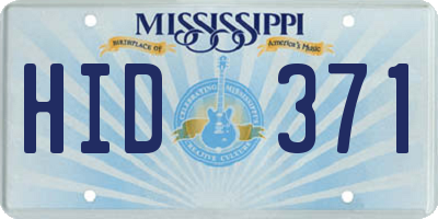MS license plate HID371