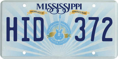 MS license plate HID372