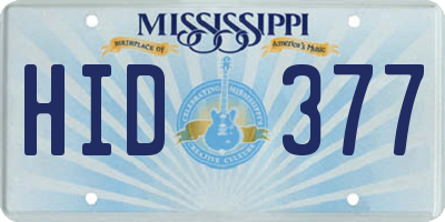 MS license plate HID377