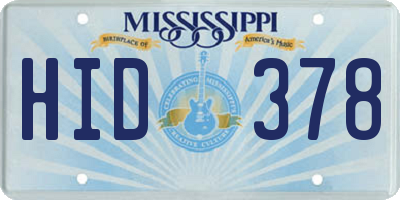 MS license plate HID378
