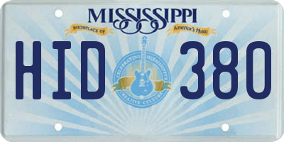 MS license plate HID380
