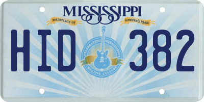 MS license plate HID382