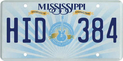 MS license plate HID384