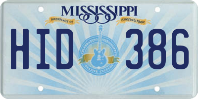 MS license plate HID386