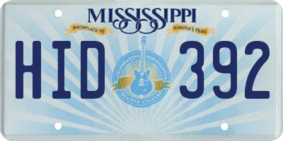 MS license plate HID392