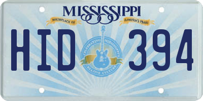 MS license plate HID394