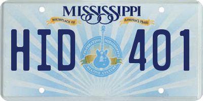 MS license plate HID401