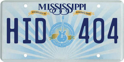 MS license plate HID404