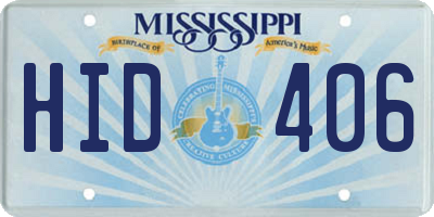 MS license plate HID406