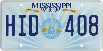 MS license plate HID408