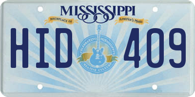 MS license plate HID409