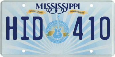MS license plate HID410