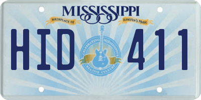 MS license plate HID411