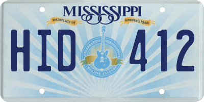 MS license plate HID412