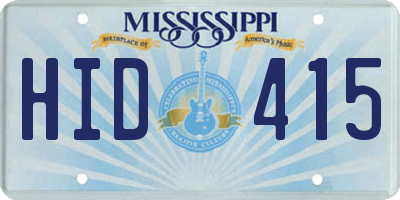 MS license plate HID415