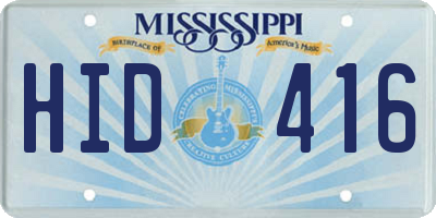 MS license plate HID416