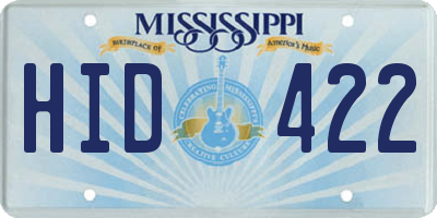 MS license plate HID422