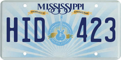 MS license plate HID423