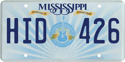 MS license plate HID426