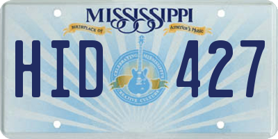 MS license plate HID427