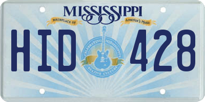 MS license plate HID428