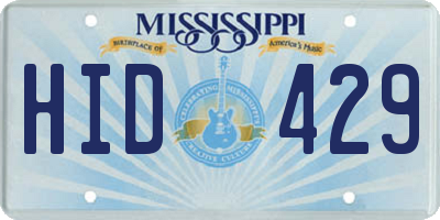 MS license plate HID429