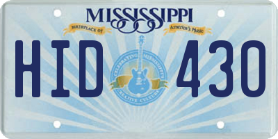 MS license plate HID430