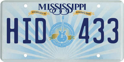 MS license plate HID433
