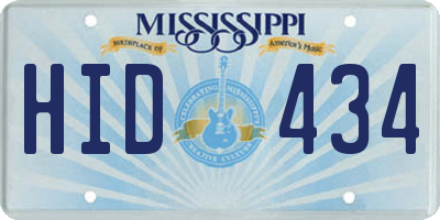 MS license plate HID434