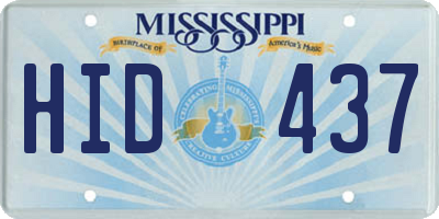 MS license plate HID437