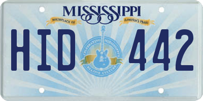 MS license plate HID442