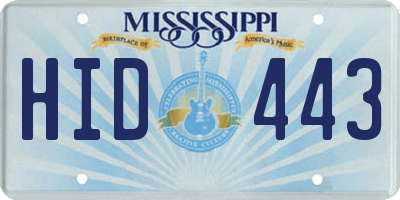 MS license plate HID443
