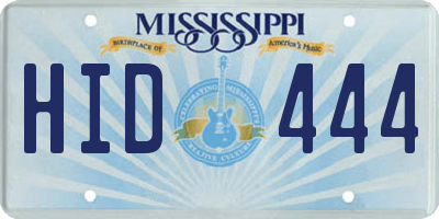 MS license plate HID444