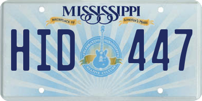 MS license plate HID447