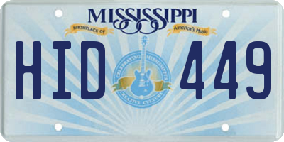 MS license plate HID449