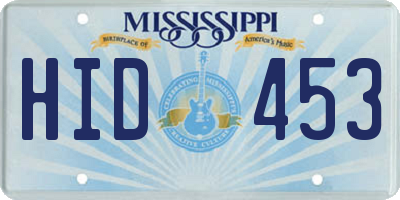 MS license plate HID453