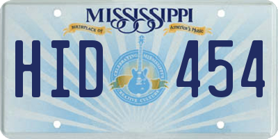 MS license plate HID454