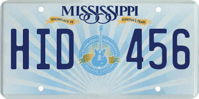 MS license plate HID456