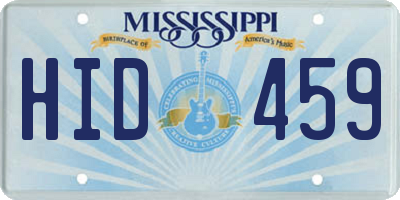 MS license plate HID459