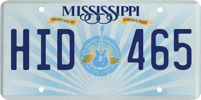 MS license plate HID465