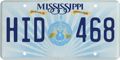 MS license plate HID468