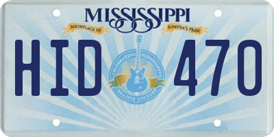 MS license plate HID470